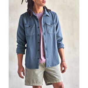 Outerknown Chroma Blanket Shirt In Marine Size Small